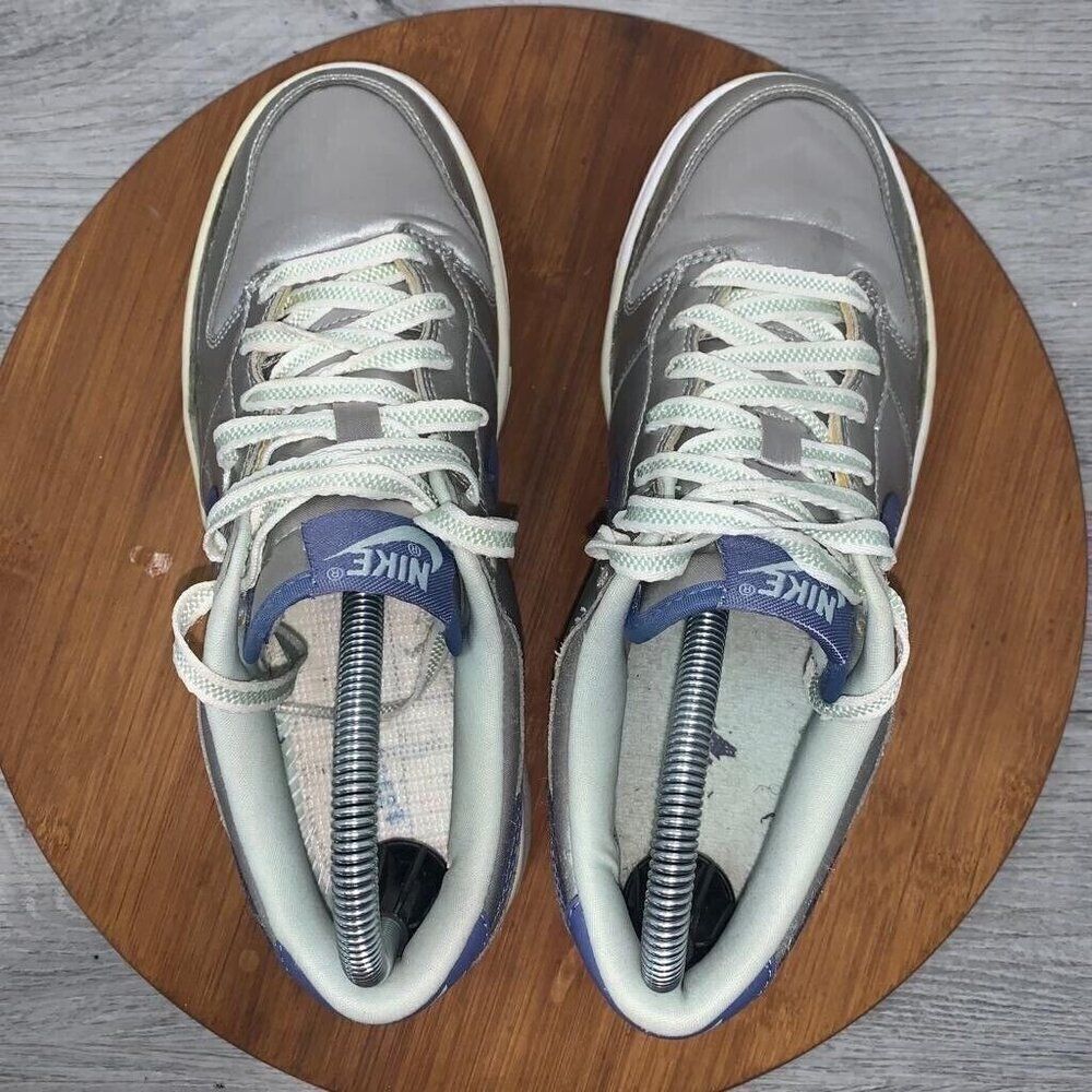 NIKE Dunk Low Floral Shoes GS 6Y Womens 7.5 309601-042 Metallic Silver Blue Moon - Picture 6 of 16